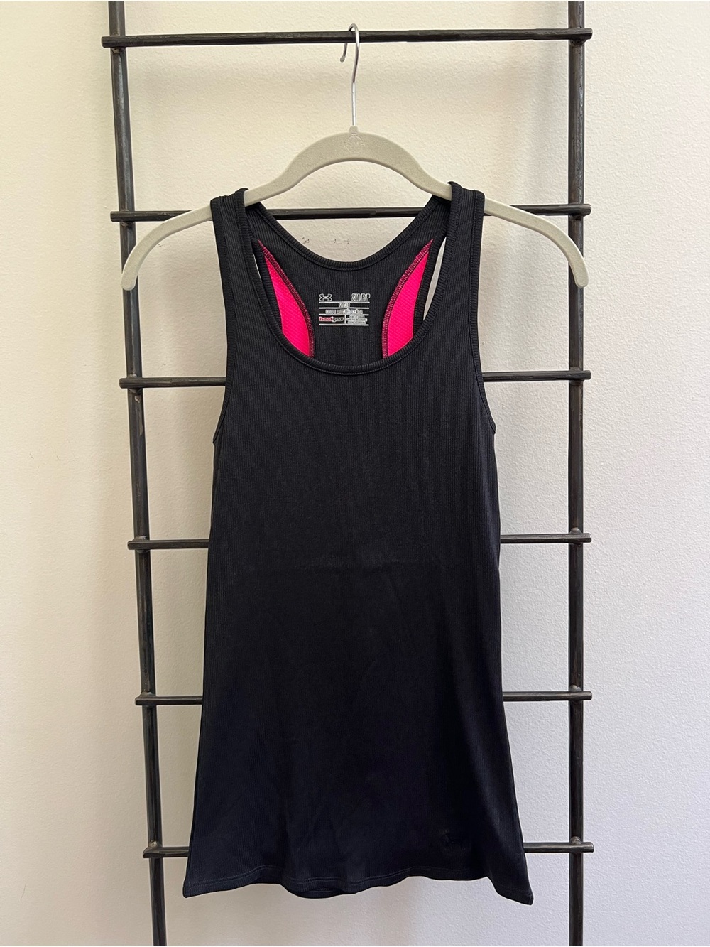 Under Armour Black Racerback Tank with Pink Trim